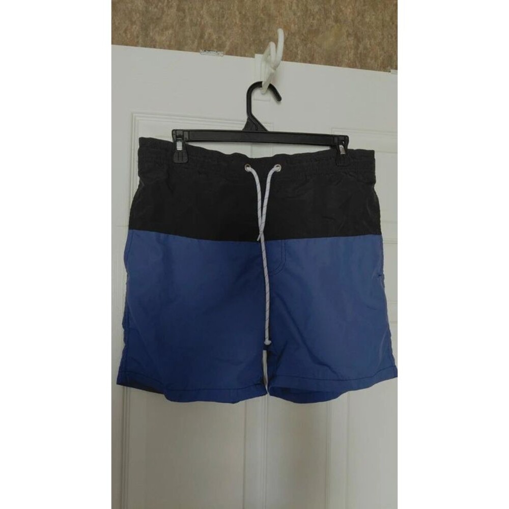 Mens color block swim trunks-M